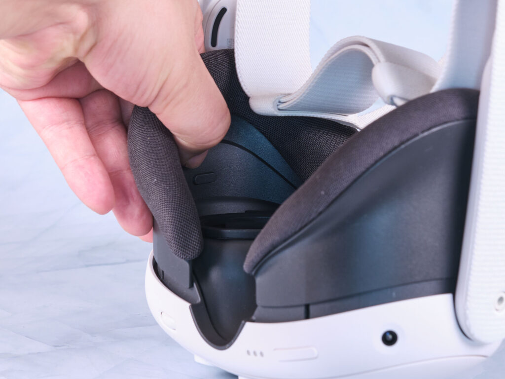 Abstand zum Gesicht mittels Knopfdruck und ziehen anpassen